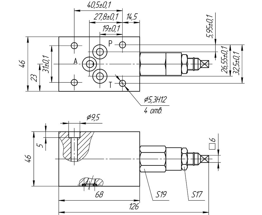 Клапан КПУ 4/*БС - конструктивная схема