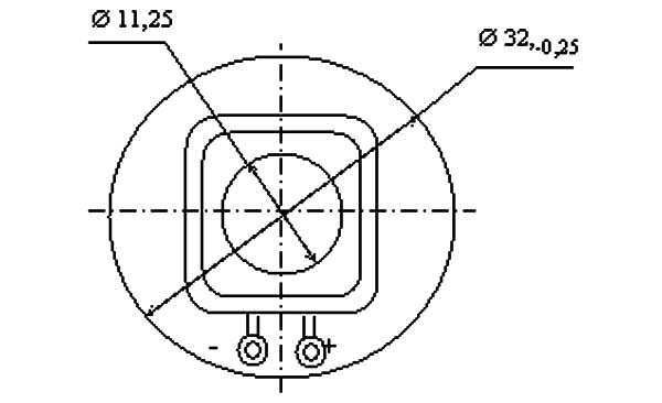 Габаритная схема кремниевого фотодиода ФД-288-01