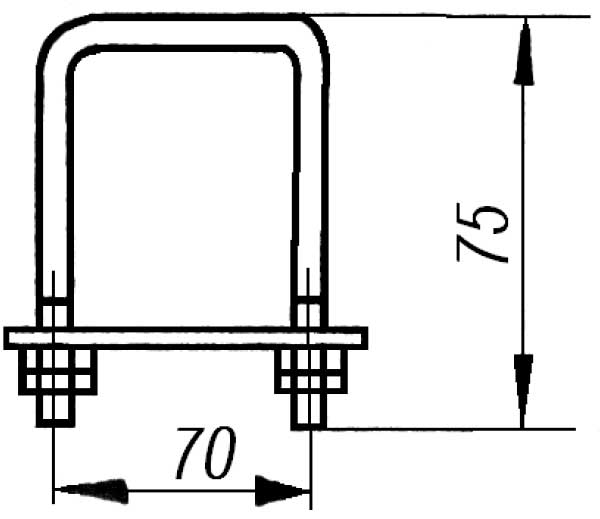 Хомут кабельростов Х1 - габаритная схема